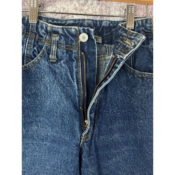 Jordache Jeans Womens 9/10 Blue Dark Button Ankle High Rise Corset 80s Bareback - Picture 12 of 15